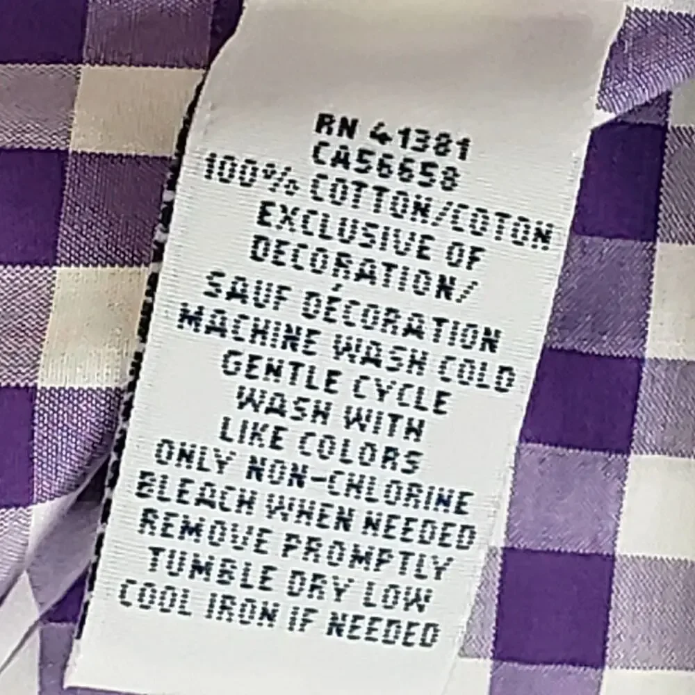 Polo Ralph Lauren Shirt Oxford Men's Size XL Purple Plaid LS Button Down